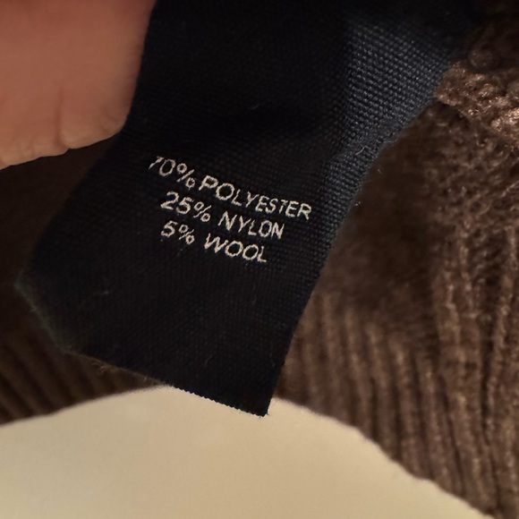 Dark Brown Crew Neck Short Sleeve Knit Sweater - Picture 5 of 5